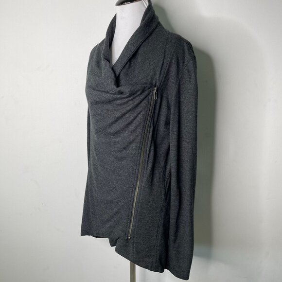 Helmut Lang Women's Black 100% Wool Wrap Long Sleeve Blouse Size Medium - Picture 3 of 10